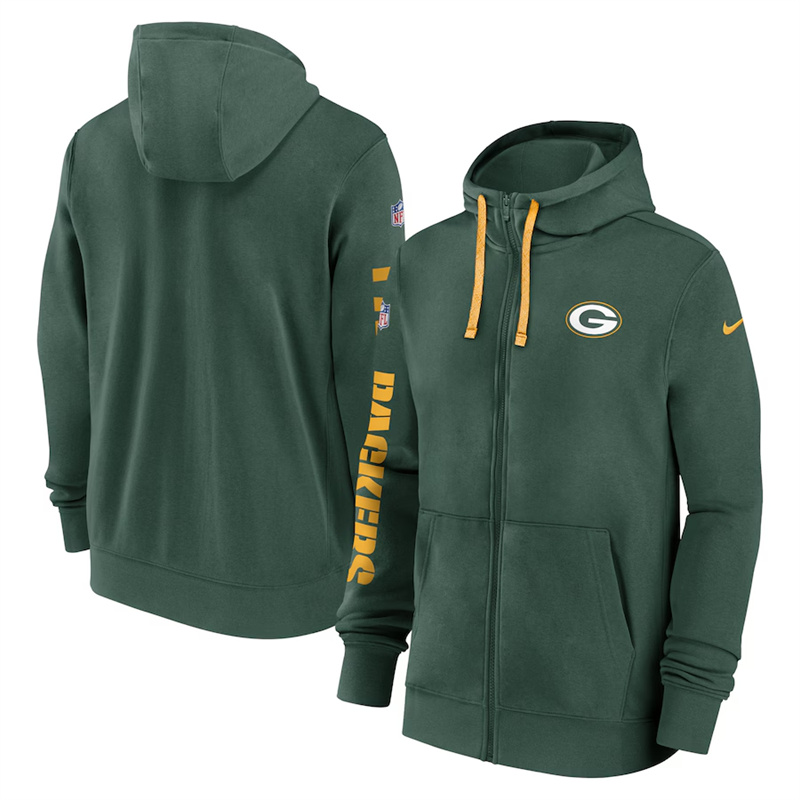 Men's Green Bay Packers Green 2024 Team Full-Zip Hoodie Men's Green Bay Packers Green 2024 Team Full-Zip Hoodie
